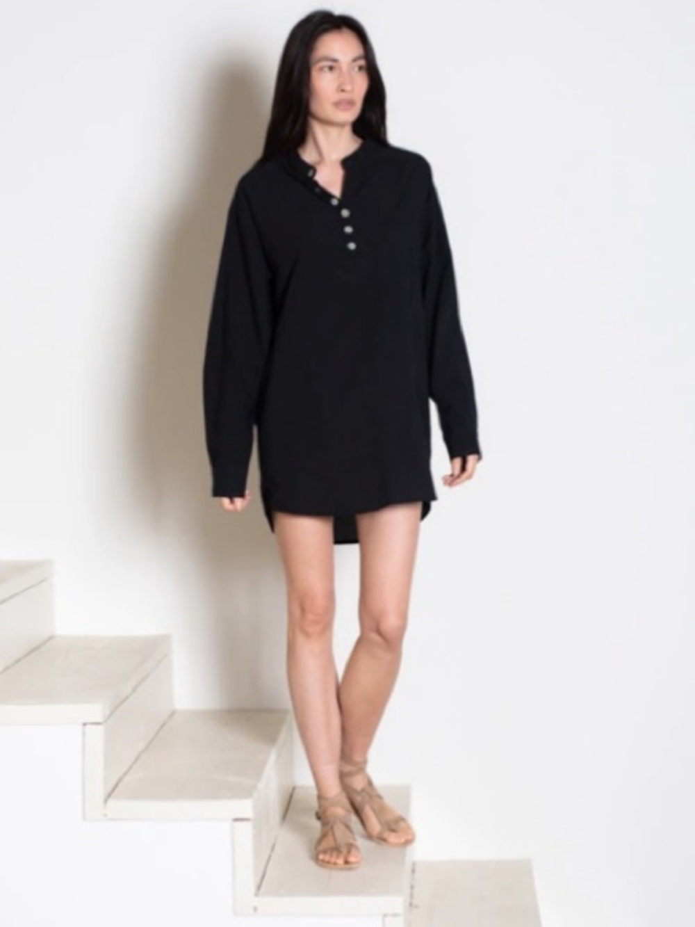 NATALIE MARTIN apres swim top in Black cotton - Picture 2 of 7